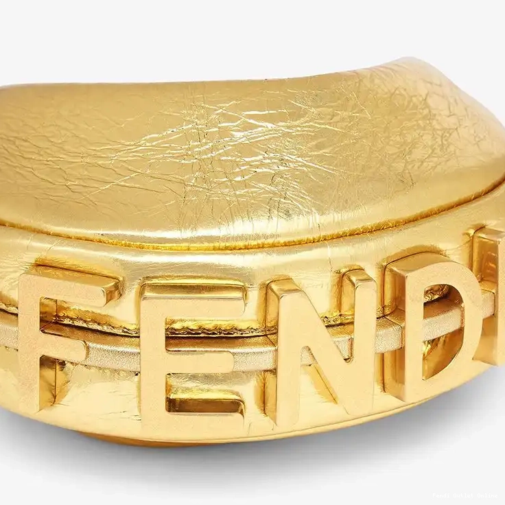 Cheap Nano In Hobo Fendi Fendigraphy Gold Calf Leather Bag 0615